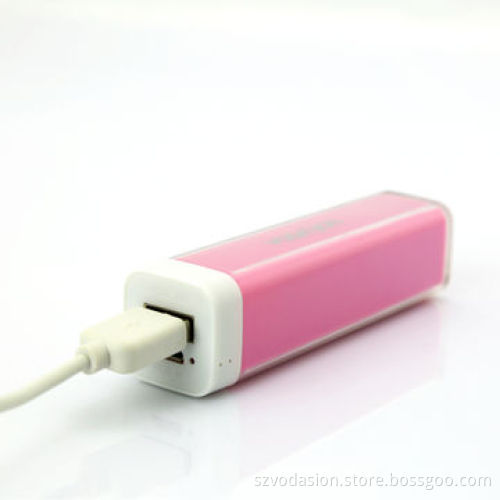 Colorful 2600mAh portable lipstick-shaped power bank for mobile phone